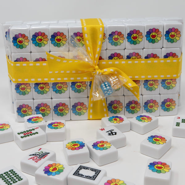 Happy Rainbow Flower Mahjong Tiles
