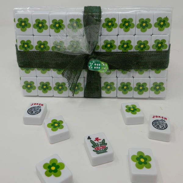 Green Floral Mahjong Tiles