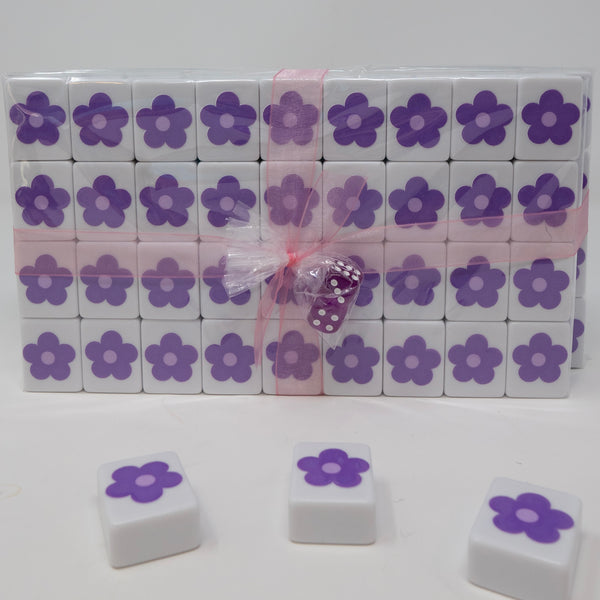 Purple Floral Mahjong Tiles