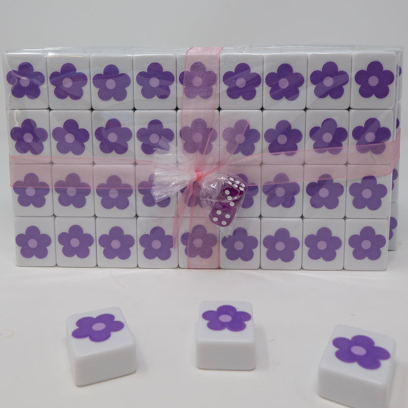 Purple Floral Mahjong Tiles