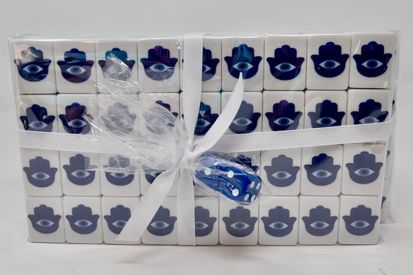 Blue Hamsa Mahjong Tiles